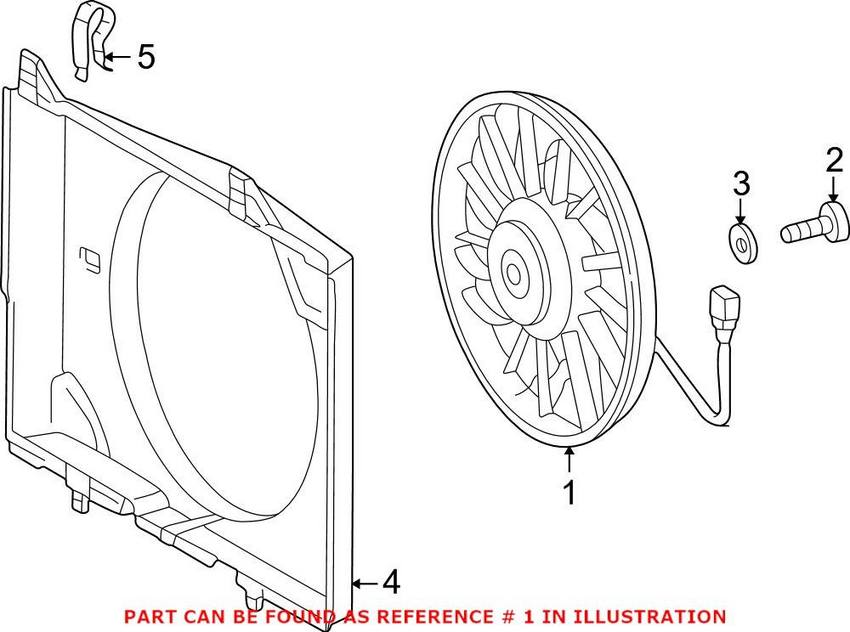 Mercedes Auxiliary Cooling Fan Assembly 0015400188